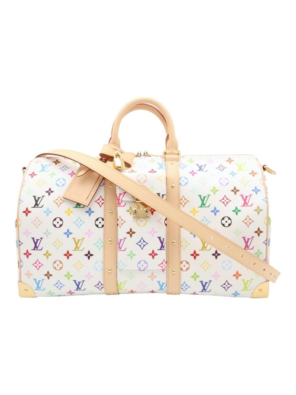 Louis Vuitton LV x Takashi Murakami Monogram Multicolor Keepall Bandouliere 45